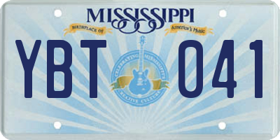 MS license plate YBT041