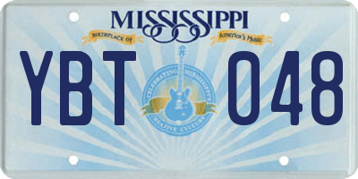 MS license plate YBT048