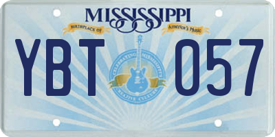 MS license plate YBT057