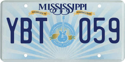 MS license plate YBT059