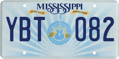 MS license plate YBT082