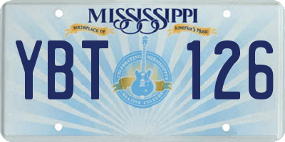 MS license plate YBT126