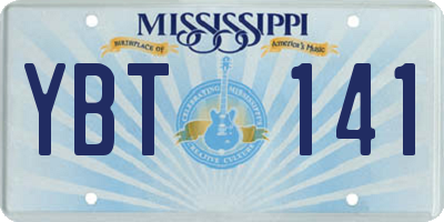MS license plate YBT141