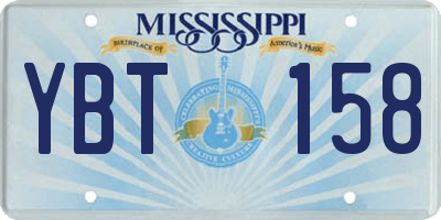 MS license plate YBT158