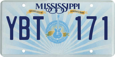 MS license plate YBT171