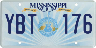 MS license plate YBT176