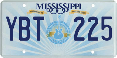 MS license plate YBT225