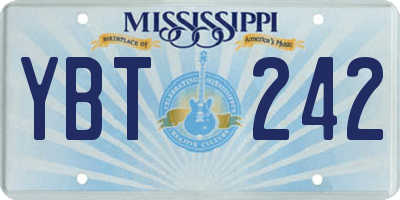 MS license plate YBT242