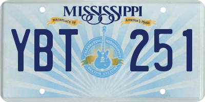 MS license plate YBT251