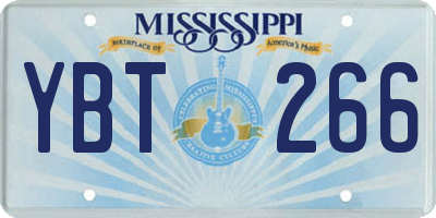MS license plate YBT266