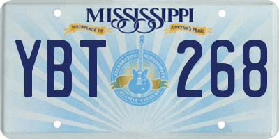 MS license plate YBT268