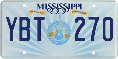 MS license plate YBT270