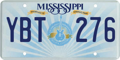 MS license plate YBT276