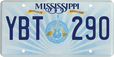 MS license plate YBT290