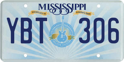 MS license plate YBT306