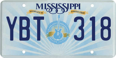 MS license plate YBT318