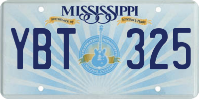 MS license plate YBT325