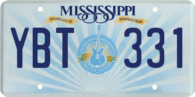 MS license plate YBT331