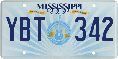 MS license plate YBT342