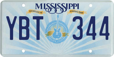 MS license plate YBT344
