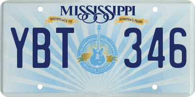 MS license plate YBT346
