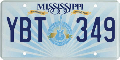 MS license plate YBT349