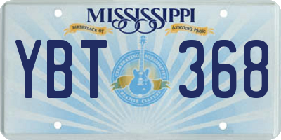 MS license plate YBT368