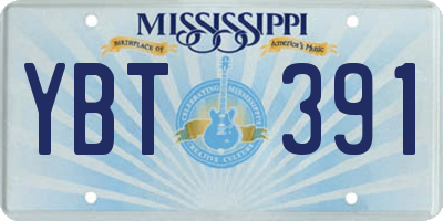 MS license plate YBT391