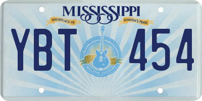 MS license plate YBT454