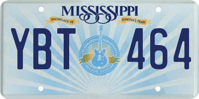 MS license plate YBT464