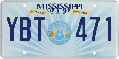MS license plate YBT471