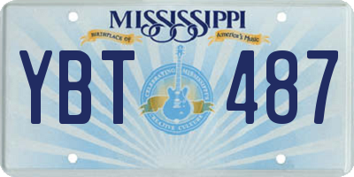MS license plate YBT487