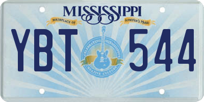 MS license plate YBT544
