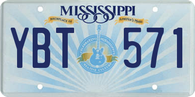 MS license plate YBT571
