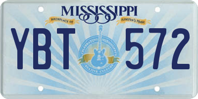 MS license plate YBT572