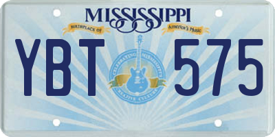 MS license plate YBT575