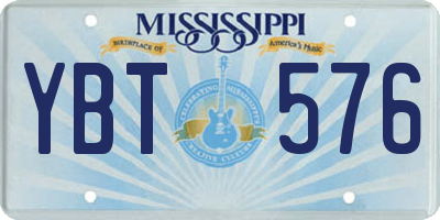MS license plate YBT576