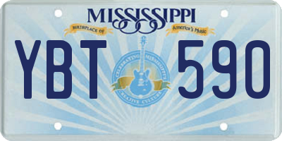MS license plate YBT590
