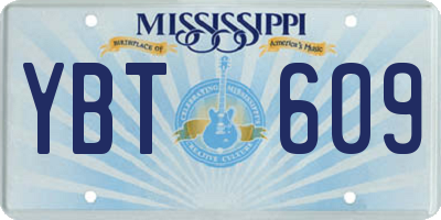 MS license plate YBT609
