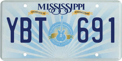 MS license plate YBT691
