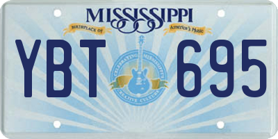 MS license plate YBT695