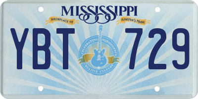 MS license plate YBT729