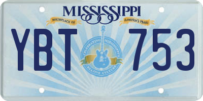 MS license plate YBT753