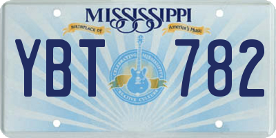 MS license plate YBT782