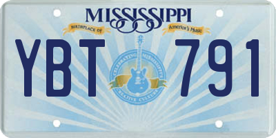 MS license plate YBT791