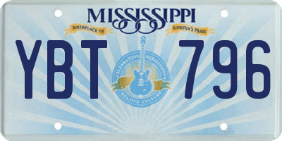 MS license plate YBT796