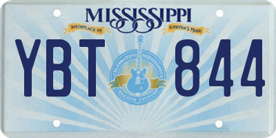 MS license plate YBT844