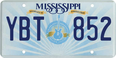 MS license plate YBT852