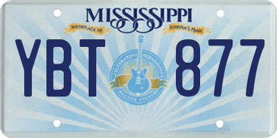 MS license plate YBT877
