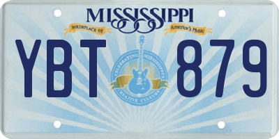 MS license plate YBT879